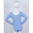 thumbnail image 4 of Haitryli Kids Girls Classic Long Sleeves Cotton Ballet Dance Gymnastic Leotard Athletic Unitard Blue 12, 4 of 7