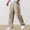 23# Khaki, variant on Mens Lounge Pants Soild Loose Fit Casual Linen Trousers Relaxed Straight Leg Lightweight Pants for Everyday Wear Navy S