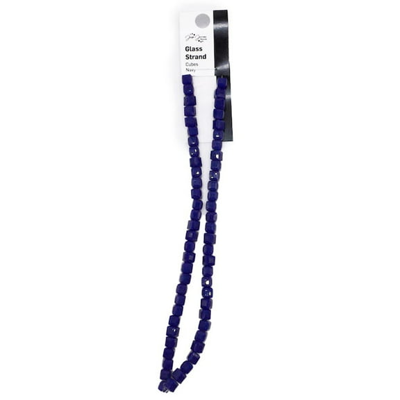 Jesse James Beads Navy Cube Glass Bead – Multi-Purpose Craft Bead for Ages 16 , Unisex, 1 Piece