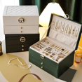 thumbnail image 3 of Hyasfey Jewelry Storage Box with Removable Dividers Large-Capacity Multiple Compartments 3-Tier Earring Container Jewelry Holder Organizer, 3 of 8