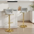 thumbnail image 2 of Daluvenix Velvet Bar Stools Set of 4, Counter Height Barstools with Low Back, Gold 360° Swivel Bar Stool ,Counter Height Bar Chairs for Kitchen Island, Pub,Light Grey, 2 of 7