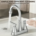 thumbnail image 5 of KINGTACK Bathroom Sink Faucet, 4 inch Brushed Nickel 2-Handle Bathroom Faucets with Pop-up Drain and 2 Supply Hoses, Fits 2 or 3-hole Sink, 5 of 10