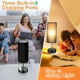 thumbnail image 3 of Table Lamps for Bedroom, 3 Way Dimmable Touch Control Bedside Lamp with USB C+A Fast Charging Ports, Nightstand Lamp for Office, Living Room, Reading(E26 Light Bulb Included), Black, 3 of 8