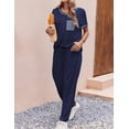 thumbnail image 5 of Ekouaer Pajama Sets for Women Short Sleeve Pjs Sets 2 Piece Loungewear Sleepwear with Long Joggers Pants, 5 of 6
