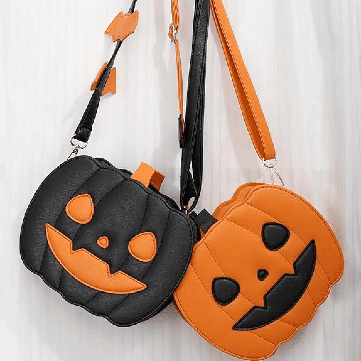 Halloween Pumpkin Crossbody Bag PU Leather Shoulder Purse for Women