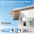 thumbnail image 5 of Solar Security Cameras Wireless Outdoor, 2K 2.4G/5G Solar Camera Outdoor Wireless, Battery Powered Wire-Free WiFi Cameras for Home Security, 360° PTZ, AI Human Detection, Color Night Vision, 5 of 10