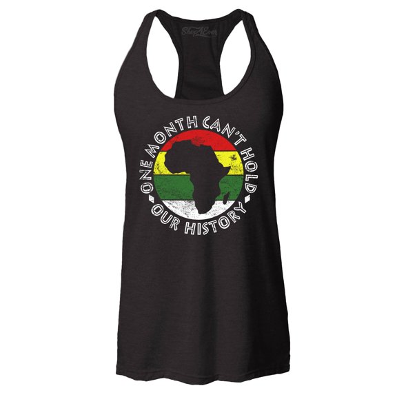 Shop4Ever Women's One Month Can't Hold Our History Racerback Tank Top X-Small Black