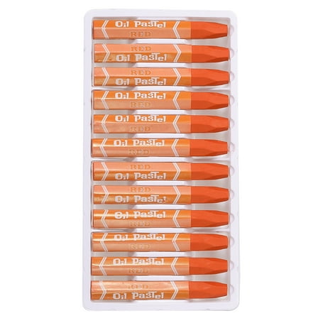 Uxcell Orange Oil Pastels, 12Pcs Soft Oil Crayons Vibrant Creamy Pastels Stick Art Supplies for Painting Drawing