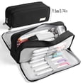 thumbnail image 2 of OCCOA Multi Layer Zippered Pencil Case with Elastic Straps Large Capacity Oxford Cloth Organizer for Pens Rulers Office Travel Stationery Storage, Black, 2 of 5