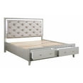 thumbnail image 2 of ACME Sliverfluff Queen Bed w/Storage & LED, Synthetic Leather & Champagne Finish, 2 of 8
