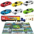 thumbnail image 4 of TEMI Diecast Toy Car 3 Engineering Tractor Police& Racing Fire Trucks Games Cars, 4 of 4