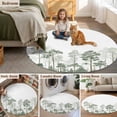 thumbnail image 5 of Round Rugs 5Ft, Watercolor Green Round Area Rug Washable Indoor Throw Carpet, Botanical Pine Tree Soft Non Slip Circle Rug for Cabinet Bathroom Home Decor Aesthetic, 5 of 8