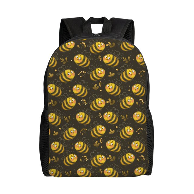 Disketp Cute Cartoon Bees Mochila Unisex de Apertura Lateral Completa, Mochila para Laptop para Escuela, Trabajo y Viajes