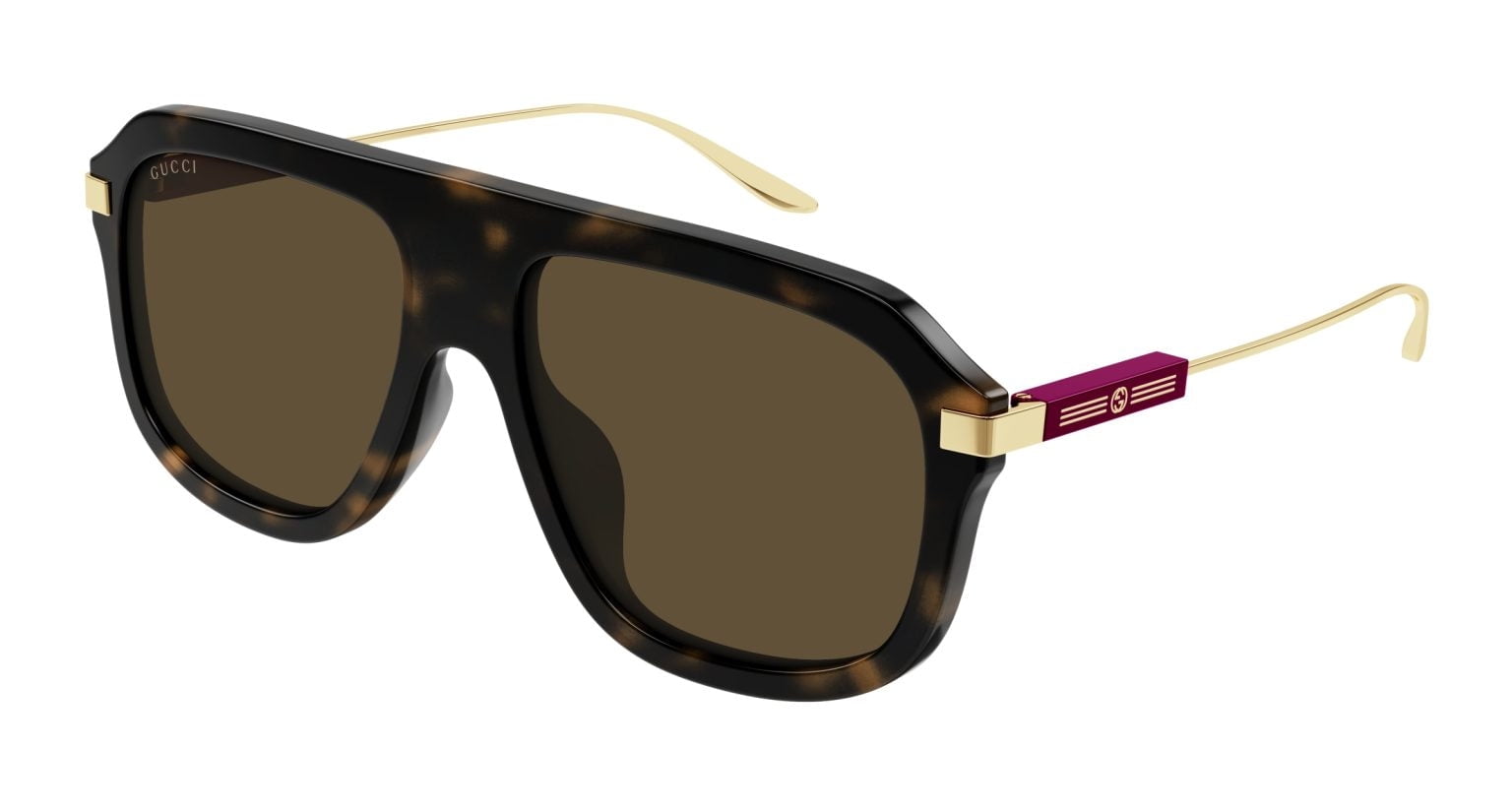 Gucci GG 1104S 002 Aviator Pilot Brown and Gold Sunglasses Brown Lenses NEW Gucci Aviator Gold Sunglasses for Men for sale | eBay main image 2