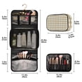 thumbnail image 3 of Iauyy 3 Piece Large Portable Hanging Toiletry Bags for Travel,Foldable Makeup Organizer with Multiple Compartments for Men&Women，White Checkered Pattern, 3 of 9