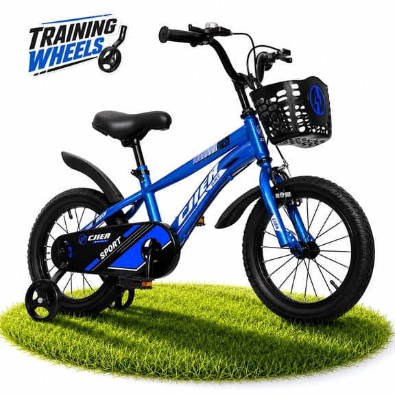 ICEELF 14 inch Kids Bike, Carbon Steel Frame, Dual Brakes, Adjustable Seat,Training Wheels for Boys Girls Ages 3-12