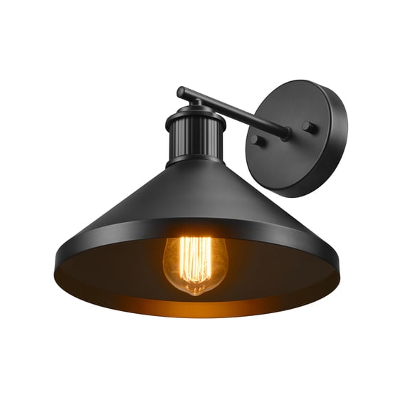 1-Light Outdoor Wall Sconce, Matte Black