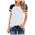 thumbnail image 5 of Tumotour Summer Tops For Women Solid Sports Shirt Short Sleeve Round Neck Top 2025 Spring Cute Casual Outfits Shirts Vacation Clothes Pullover Tops, 5 of 6