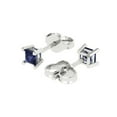 thumbnail image 2 of Clara Pucci 0.5Ct Blue Sapphire Princess Cut VVS1 Push Back Stud 14k Solid hypoallergenic Gold Designer Earrings For September, 2 of 7