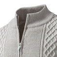 thumbnail image 5 of Men's Cardigan Sweater Zip Up Knit Blazer Jacket Knitwear Gray XXXXL, 5 of 5