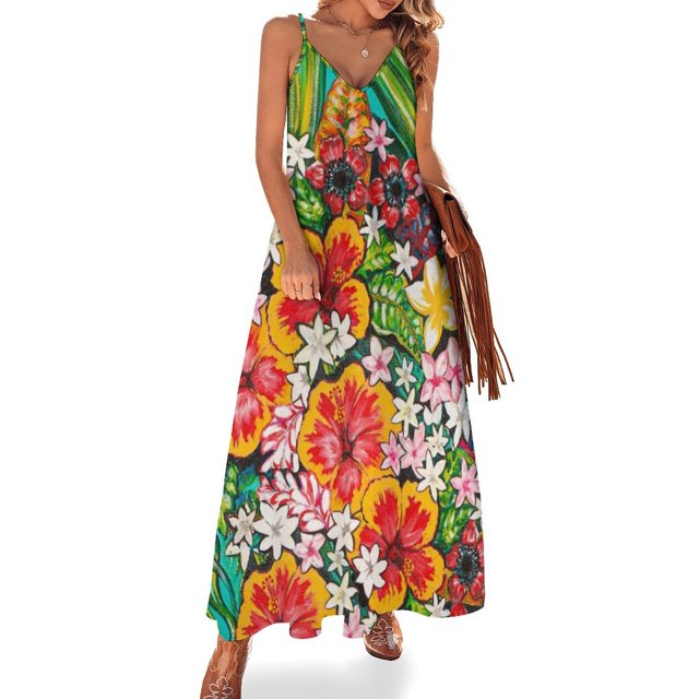 Homenaje Alternativo a la Melanina #1- Vestido Sin Mangas Solo Flores vestido de verano mujer 2024 vestidos elegantes tallas grandes