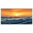 thumbnail image 2 of Blue Waves Dancing at Yellow Sunset - Beach Photo Canvas Print, 2 of 3