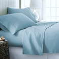 thumbnail image 2 of Comfy Bamboo World Series 90gsm 4pc Microfiber Bedsheets Sheet Set, Queen Size Bed, Light Blue, 2 of 5