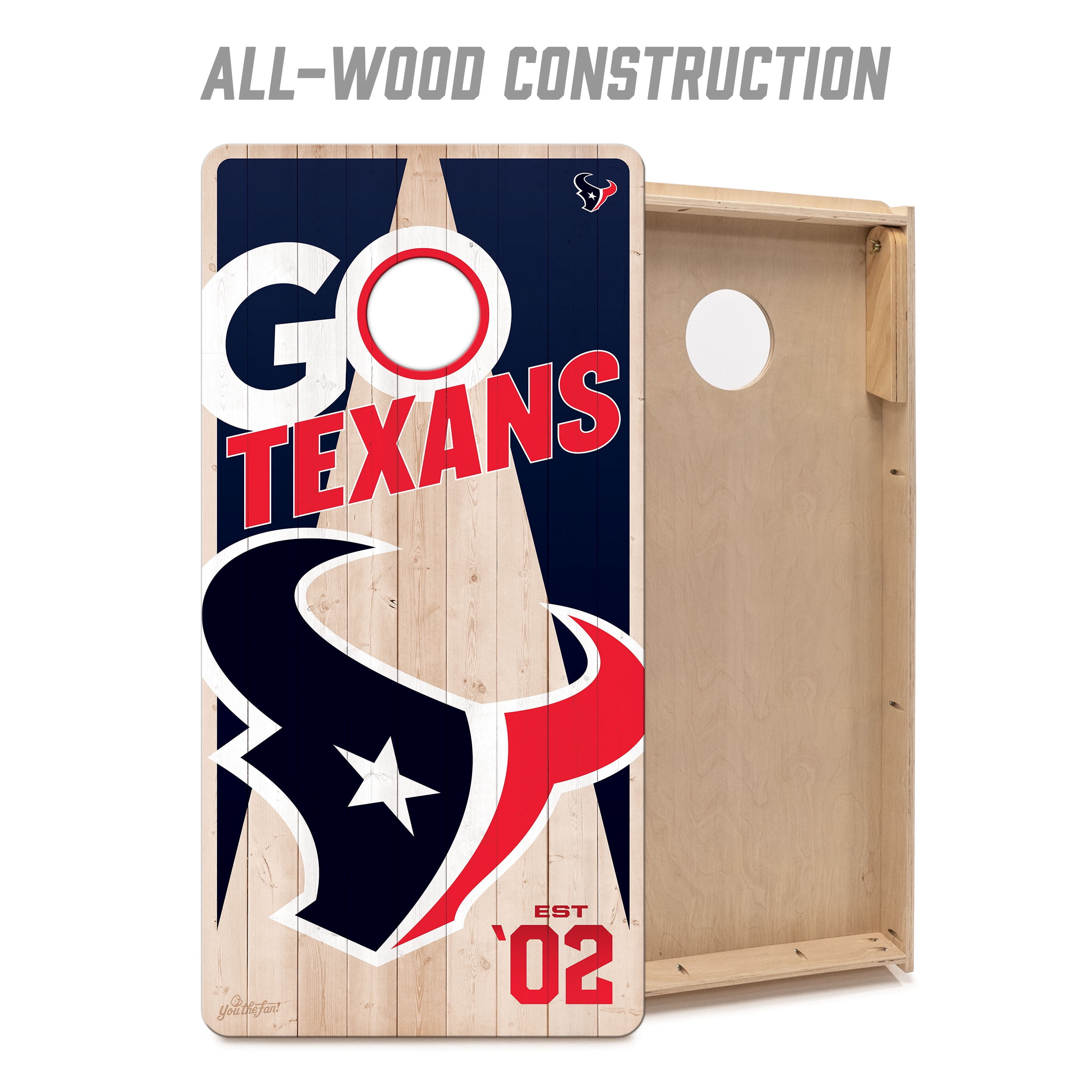 YouTheFan NFL Houston Texans 2' x 4' Cornhole Game No Bags