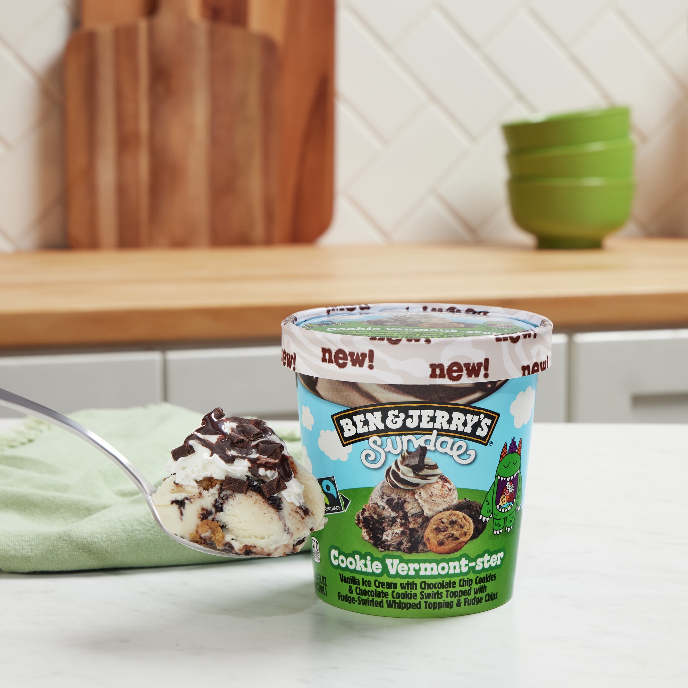 Ben & Jerry's Sundae Cookie Vermont-ster Sundae Vanilla Ice Cream, 14.4 oz