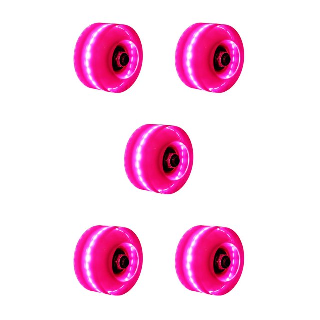 Soidarity Light Up Quad Roller Good Grip LED Ruedas de patín redondas Reducción de la fricción Rueda de doble Alta dureza Outdoor Girl Pink / Type2 NO2