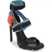 Steve Madden Vibing Black Multi Strap Open Toe Platform Heeled Sports Sandal (7.5, Black Multi)
