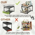 thumbnail image 5 of NUBILY Under Sink Organizer 2 Tier Pull Out,Rustproof Under Cabinet Organizer,Multipurpose Sliding Drawer Shelf Storage for Kitchen Bathroom Cabinet, 5 of 9