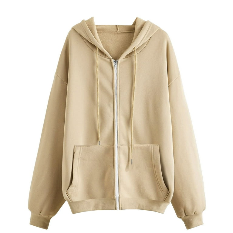 Womens Hoodie Hooded Sweatshirt Casual Standing Collar Loose