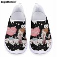 thumbnail image 1 of Zapatos de enfermería con estampado de enfermera dental de dibujos animados de Doginthehole, nuevos zapatos planos casuales cómodos para mujer, zapatos de malla transpirables de verano sin cordones, 1 of 5
