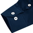 thumbnail image 6 of LIIPEE Men Shirts Father's Day Gifts Casual Button Down Collar Tab Long Sleeve Solid Color Ribbed Button Up Shirts Male Single Yoke Regular Breathable Fashion Versatile Tops With Pocket,XXXL, 6 of 7