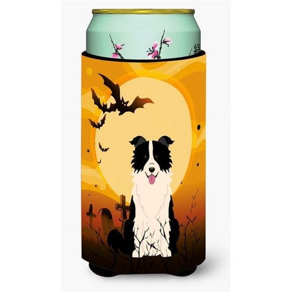 Caroline's Treasures BB4384TBC Halloween Border Collie Black White Tall Boy Beverage Insulator Hugger , Tall Boy,