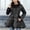 Black, variant on Women's Fit and Flare Puffer Coat with Tie Waist, Stand Collar, Full Zipper and Side Pockets