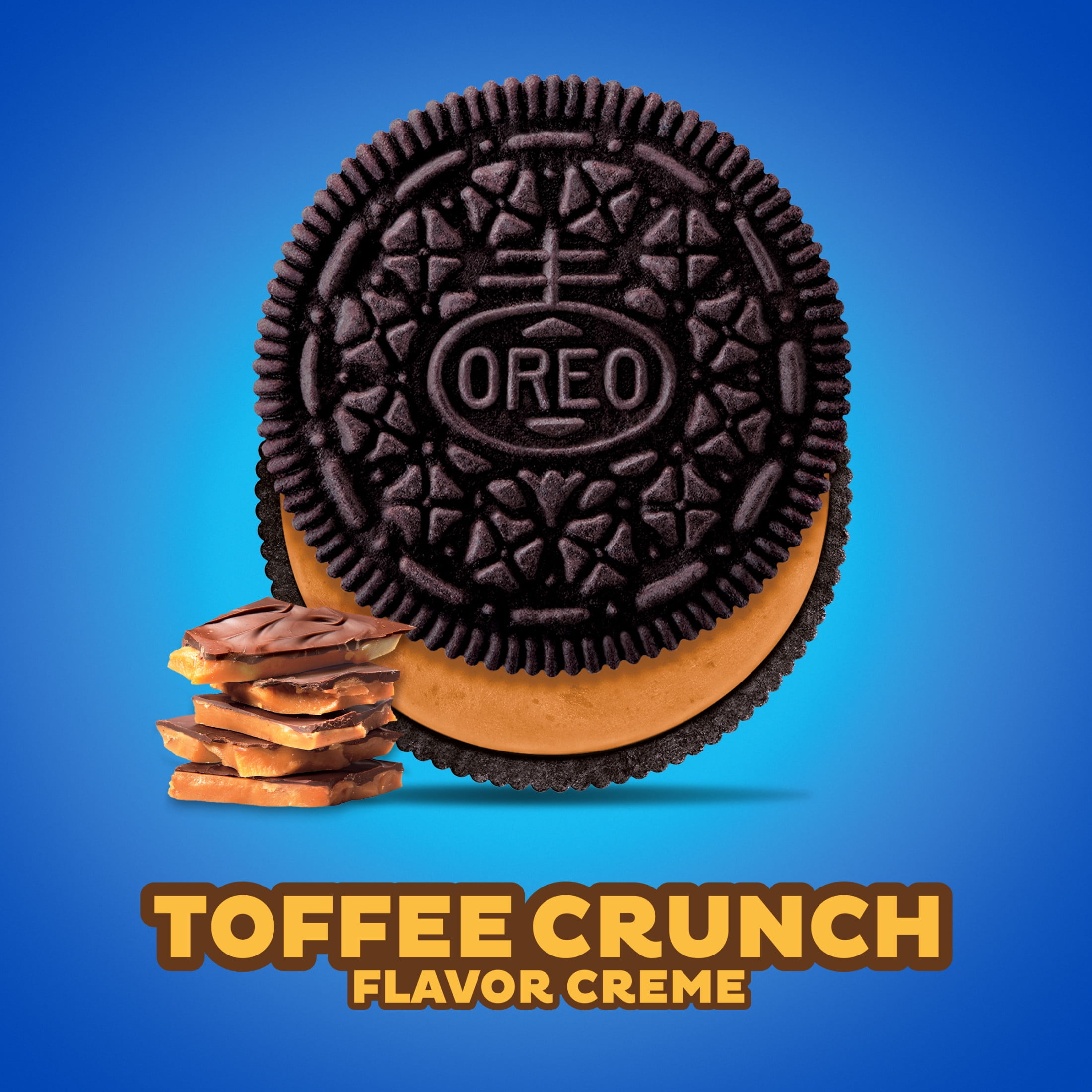 (3 pack) OREO Toffee Crunch Creme with Sugar Crystals Chocolate Sandwich Cookies, Family Size, 17 oz