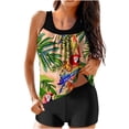thumbnail image 2 of Nrmvnmi Tankini Swimsuits for Women 2 Piece Bathing Suits Floral Prints Round Neck Swim Tank Top with Boy Shorts Modest Swimwear Mothers Day Gifts, 2 of 6