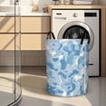thumbnail image 6 of Blue Abstract Water Ripples Print Extra Large Foldable Laundry Basket  Stylish  Easy to Use for Bedroom Bathroom  Laundry Room  Oxford Fabric Storage Bin, 6 of 9