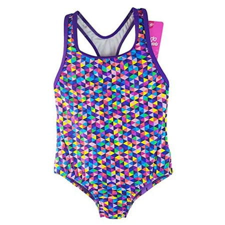- Speedo Big Girls Solid Infinity Splice One Piece Swimsuit (7, Purple Diamonds)