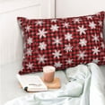 thumbnail image 4 of Yiaed Snowflake red plaid Print Brushed Microfiber Envelope Pillowcases, Standard,Envelope Closure Pillow Cases(No pillow core)-16"x24", 4 of 6