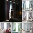 thumbnail image 2 of HomeLife 1 Pair Sunblind Window Curtains Ramp Color Hollow Star Blackout Curtain for Bedroom Double Layer Light Heat Insulation Window Shade Bedroom Door Shaded Window Screen, 2 of 13