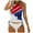 White, variant on TSADFHJI Womens Swimsuits Tankini Women's Flag Independence Day Split Printing Tangini Neck Drawstring Side Drawstring Swimsuit Two Piece Suit Xxl Black