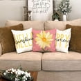 thumbnail image 3 of Summer Pillow Covers 18x18 Set of 4 Watercolor Daisy Summer Décor Yellow and Pink outdoor Throw Pillow Covers Hello Sunshine Cushion Case Decoration for Sofa Couch, 3 of 6
