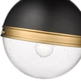 thumbnail image 2 of Millennium Lighting  Ellmira 1 Light Pendant in Matte Black/Aged Brass with Clear Seedy Glass Shades, 2 of 4