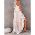 thumbnail image 4 of Summer Beach Casual Sleeveless Dress Ruffles Halter Solid Color Dresses for Vacation Trip Beach Seaside Honeymoon, 4 of 5