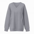 thumbnail image 4 of Godom V Neck Sweatshirts Women Long Sleeve Tops 2025 Fall Fashion Clothes Winter Pullover with Pockets S-3XL, 4 of 7