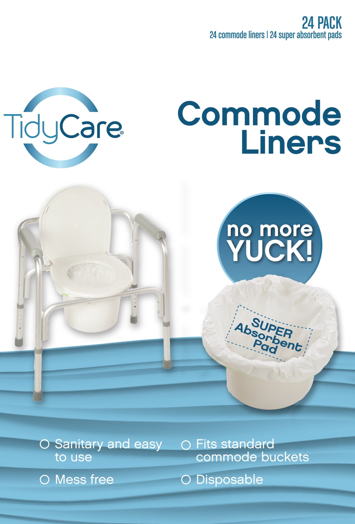TidyCare Commode Liners Convenience Pack XL 24 commode liners and 24