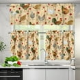 thumbnail image 2 of Rooster Chicken Window Kitchen Curtain Tier and Valance,3 Piece Kitchen Window Curtains Set for Living Room, 2 of 5